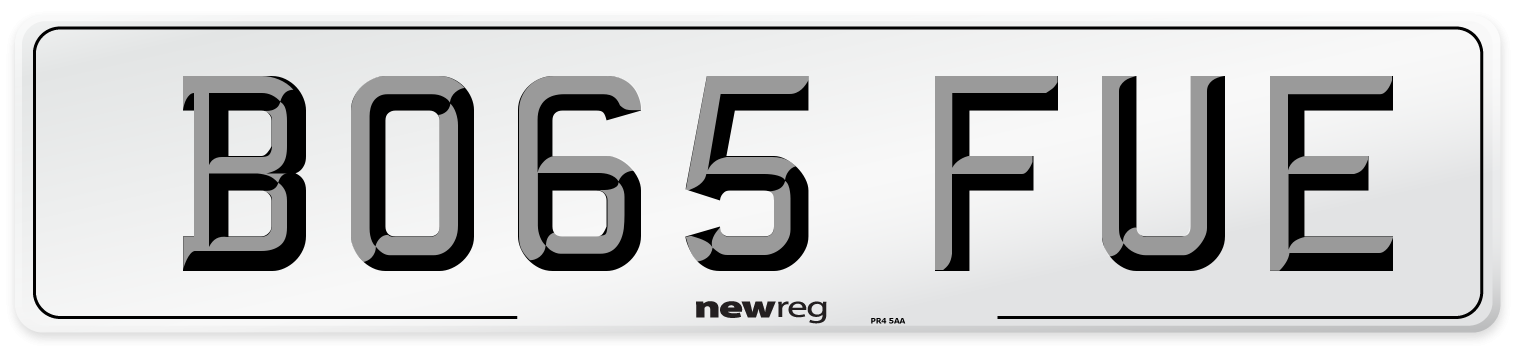 BO65 FUE Number Plate from New Reg
